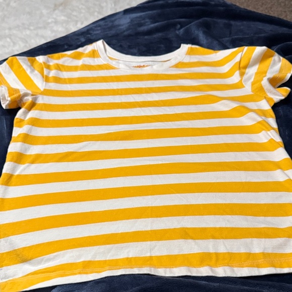 Cat & Jack Yellow and White Striped Tee - Picture 1 of 6